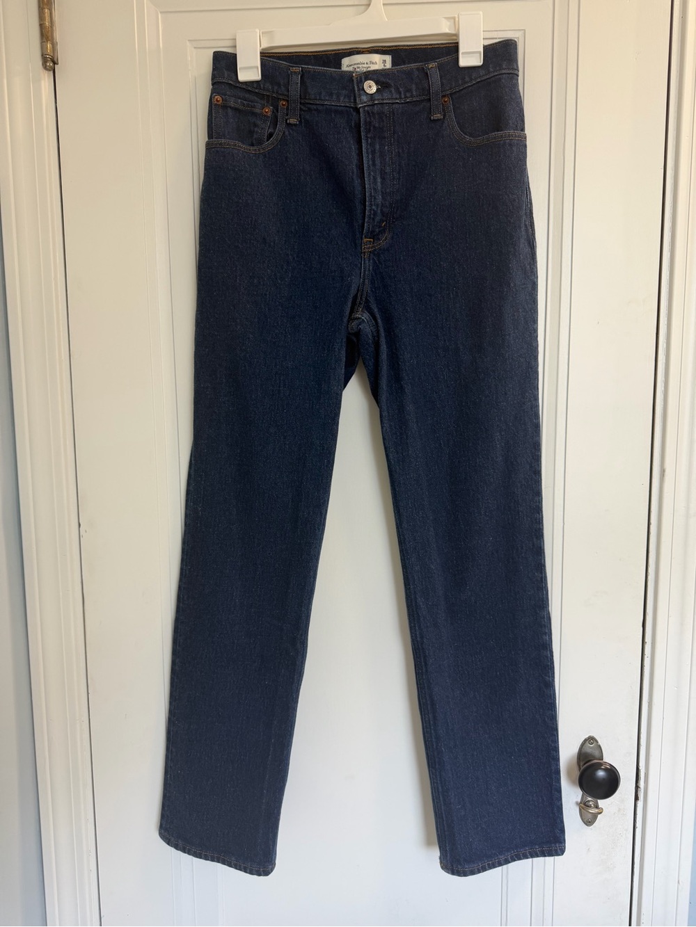 Abercrombie 90s Straight Ultra High Rise Jeans 28 Regular Dark Wash